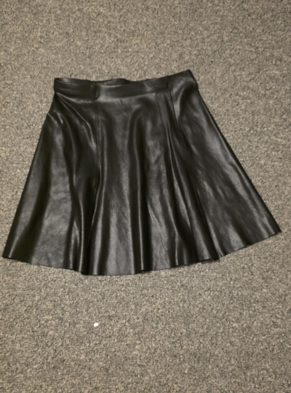 SPANX Black Faux Leather A Skirt XS